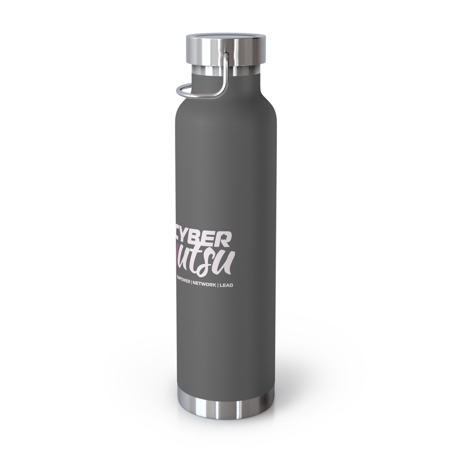 Cyberjutsu Logo Copper Vacuum Insulated Bottle, 22oz