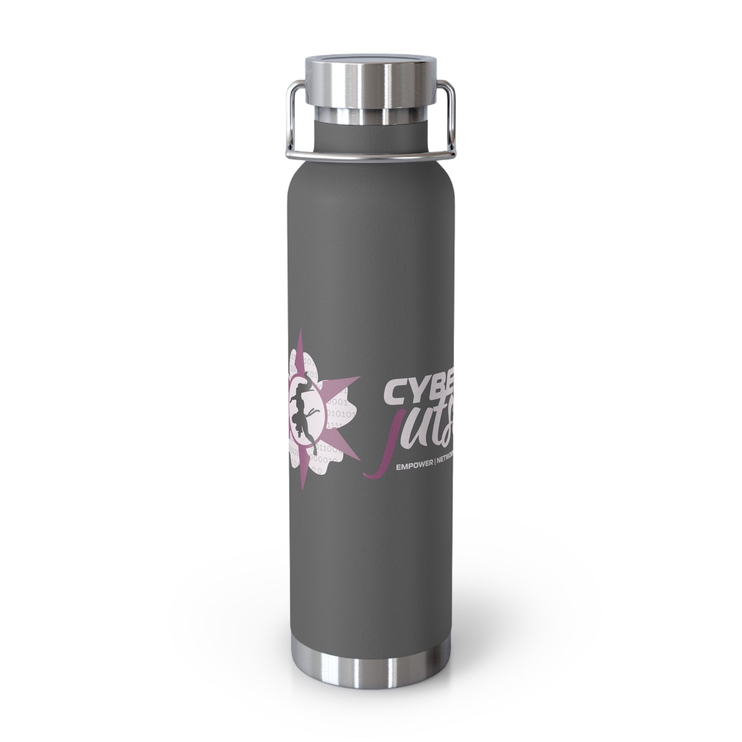 Cyberjutsu Logo Copper Vacuum Insulated Bottle, 22oz