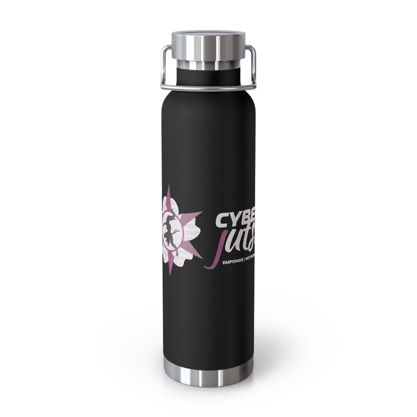 Cyberjutsu Logo Copper Vacuum Insulated Bottle, 22oz